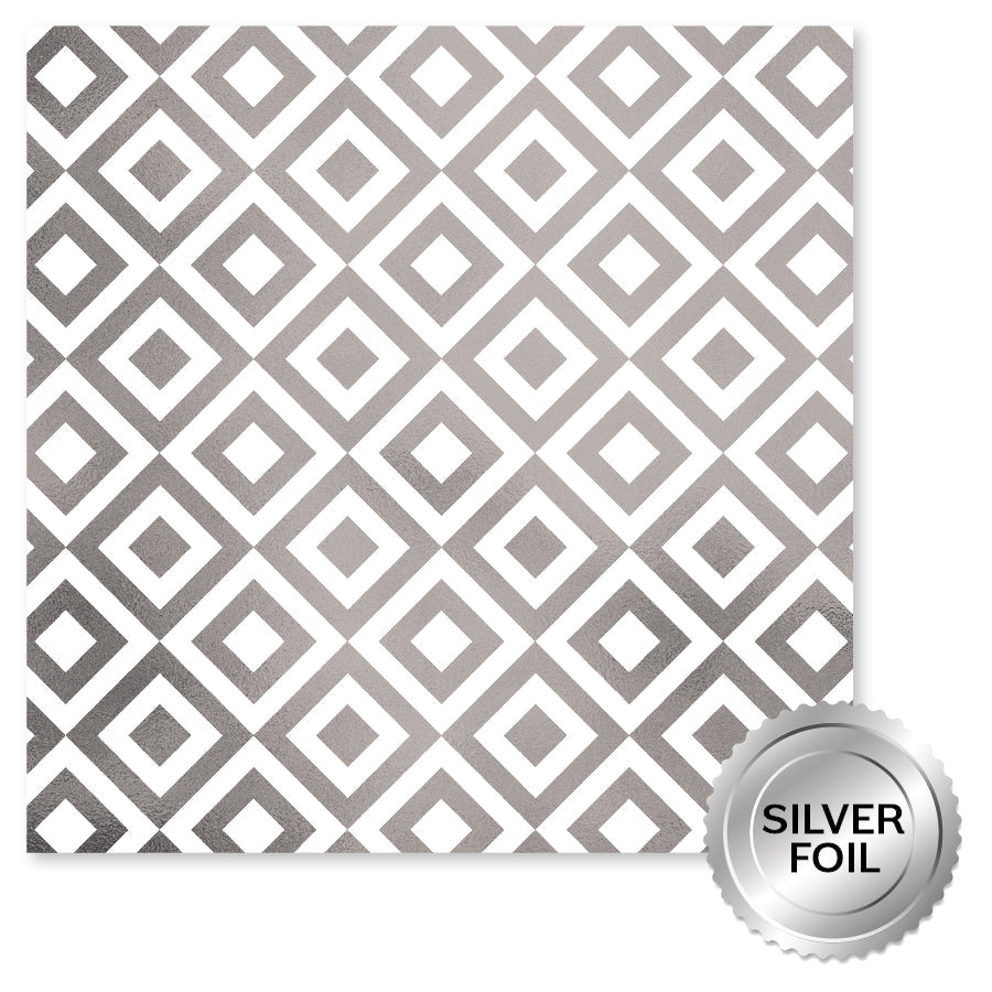 Lavender & Roses Silver Foil C 12x12 Paper (6pc Bulk Pack) 32253 — Ecstasy Crafts