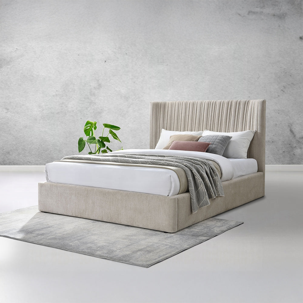 Alsace Luxury Upholstered Bed - Beige