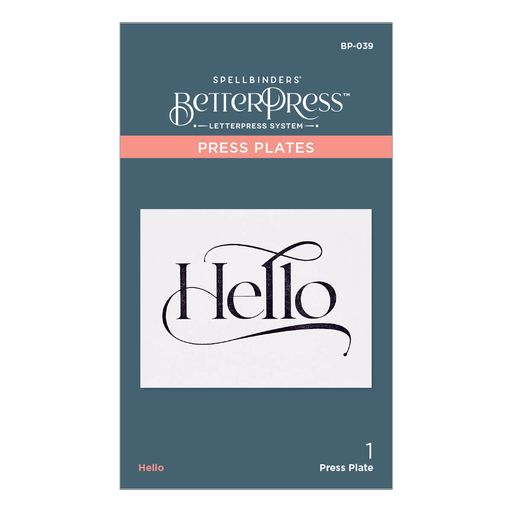 Plaque « Hello » de la Collection BetterPress