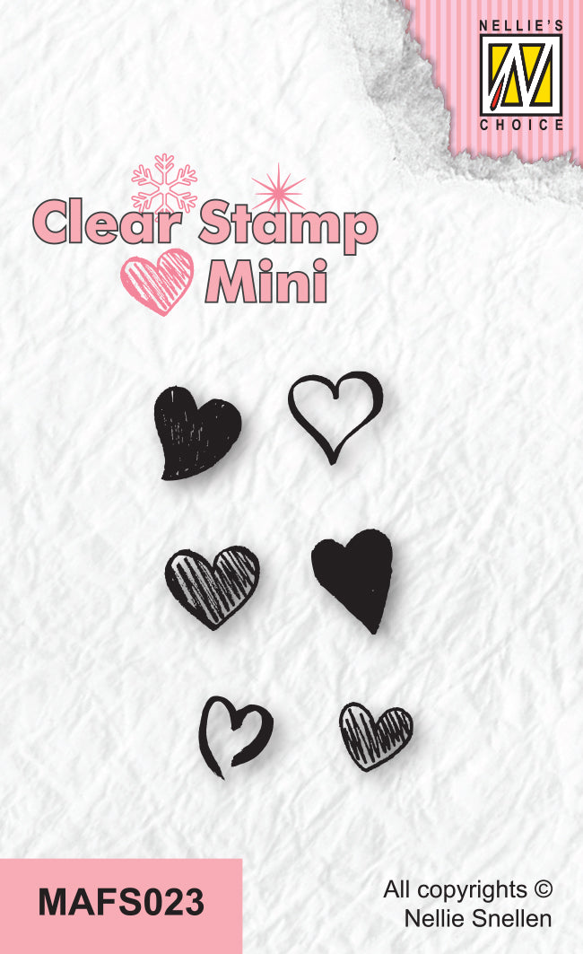 Nellie's Choice Tampon Transparent Mini - Cœurs-2