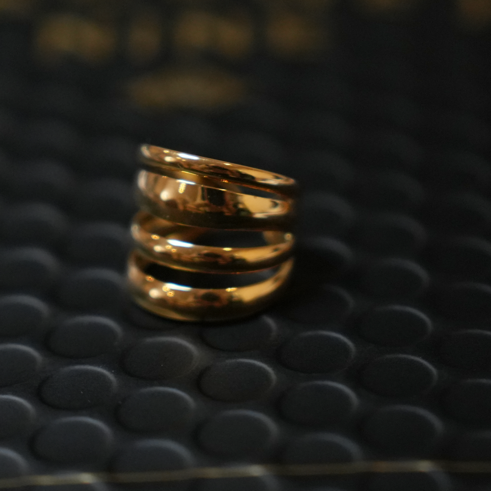 MAKET Or : Bague Multi Empilée Quatre Anneaux en Un