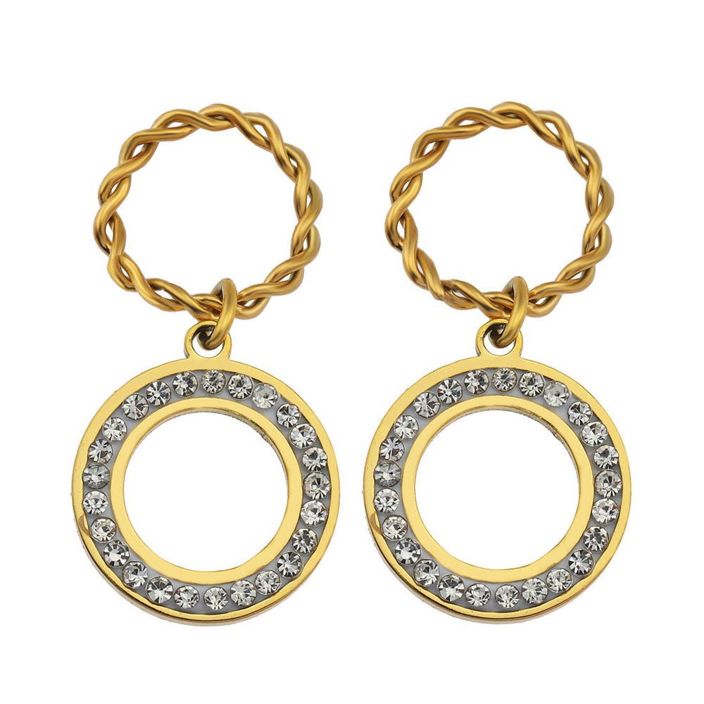 Boucles d'oreilles doubles MAYA Pavé Zirconia