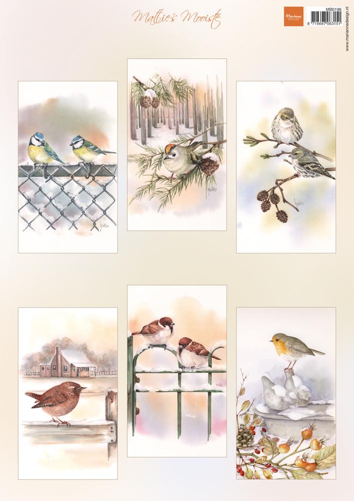 Marianne Design Feuille de découpe A4 - Mattie's Mooiste Slimline Birds