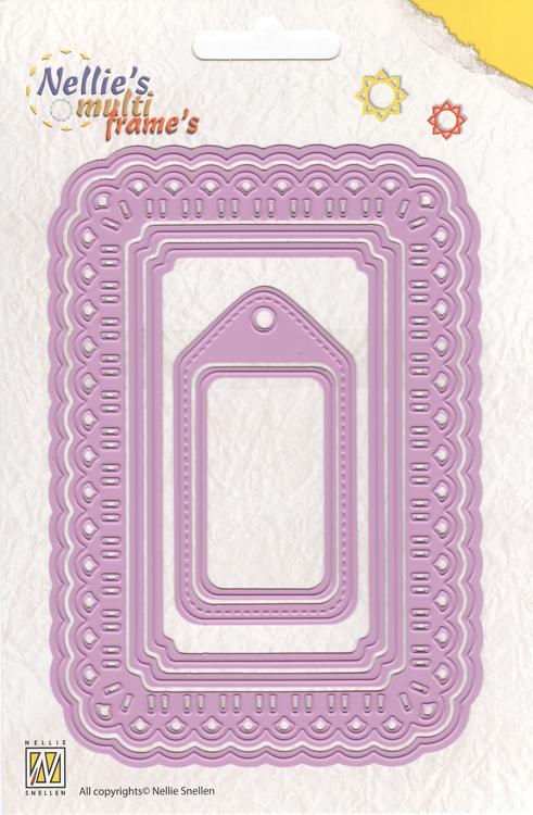 Matrices de découpe multi-cadres - Ruban de Noël tissé - Rectangle