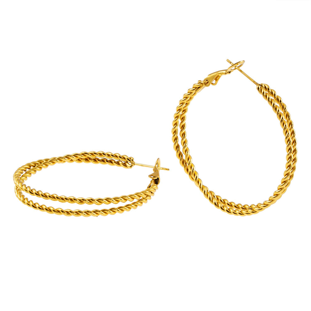 MIZUKI: Double Rope Textured Hoop Earrings