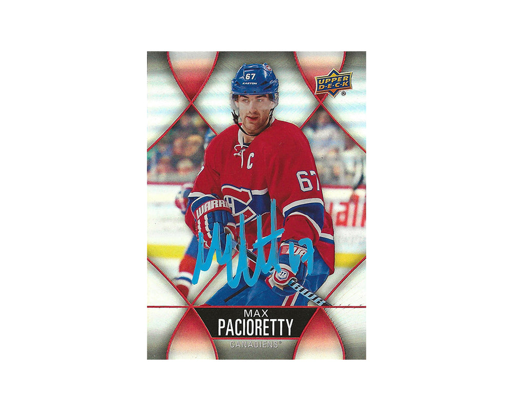 Carte de hockey Max Pacioretty autographiée Upper Deck Tim Hortons #67 2016-17