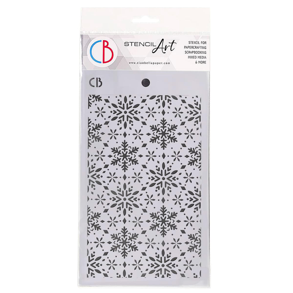 Ciao Bella Texture Stencil 5"x8" Snowflakes — Ecstasy Crafts