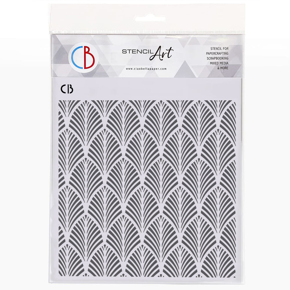 Pochoir texturé Ciao Bella 8"x8" Feuilles d'or