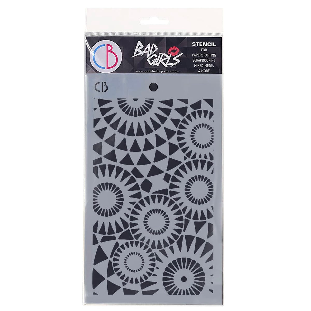 Ciao Bella Texture Stencil 5"x8" Concentric points — Ecstasy Crafts