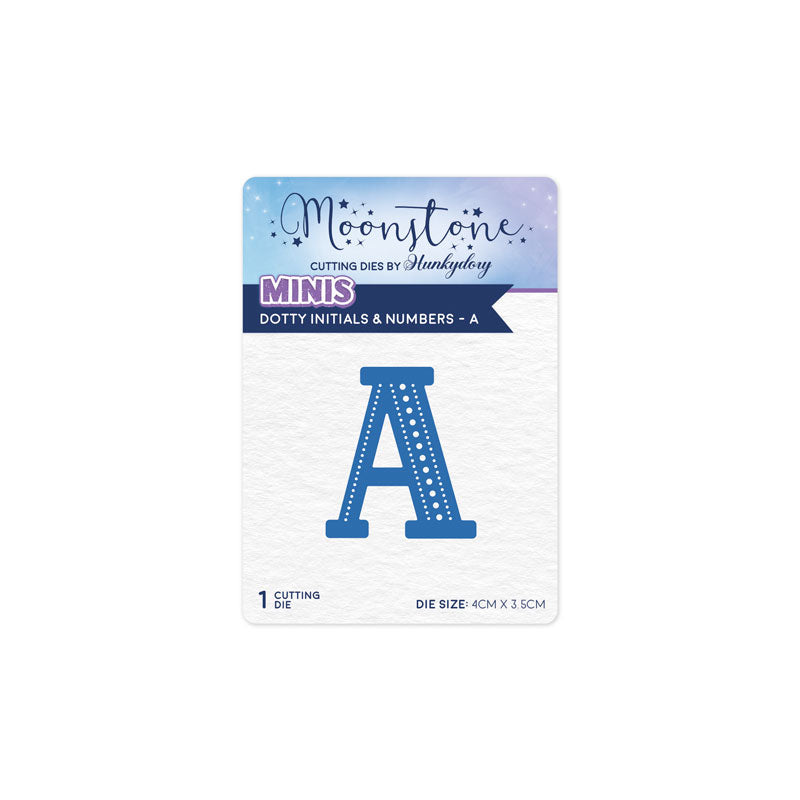 Moonstone Dies - Dotty Initials & Numbers - A — Ecstasy Crafts