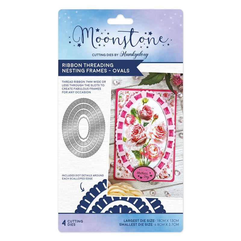 Moonstone Dies - Ribbon Threading Nesting Frames - Ovals — Ecstasy Crafts