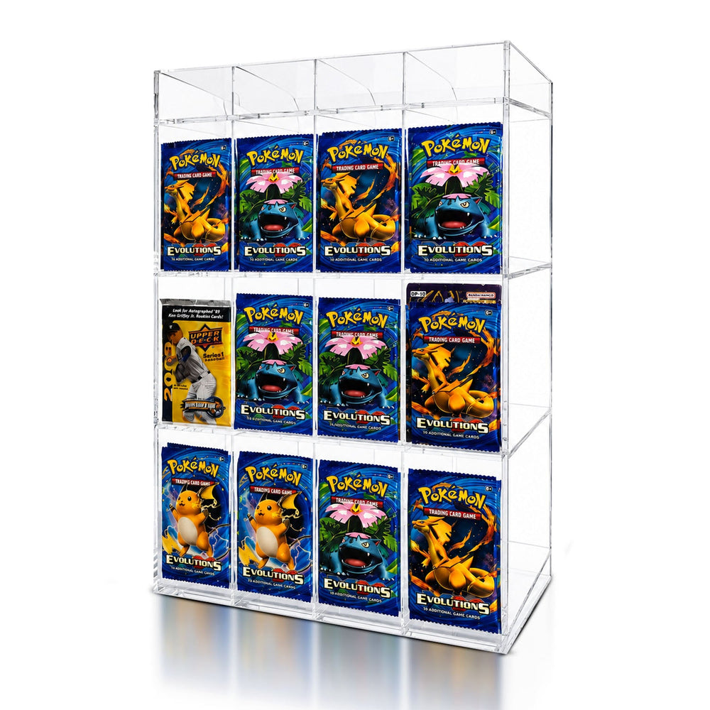 EVORETRO Acrylic Display Stand for Booster DispenserPacks – Retail Counter Unit with Top Shelf
