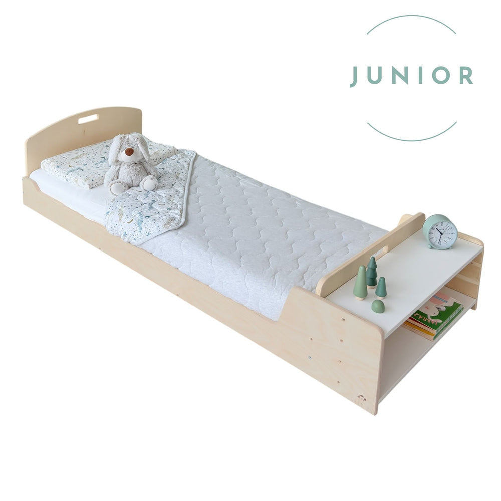 LIT JUNIOR CHERRY - Lit au sol Montessori avec étagères