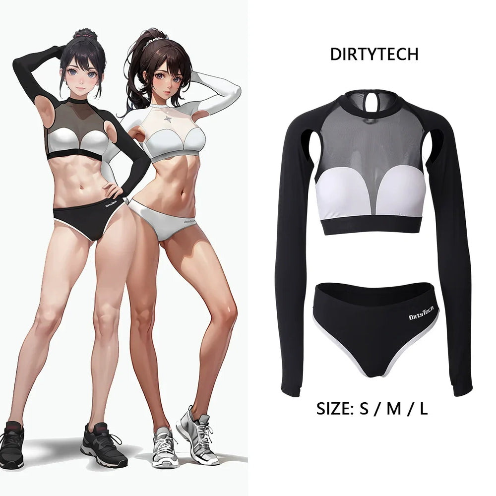 Combinaison de sport à manches longues style anime Le Béluga - Tenue de gymnastique sexy active