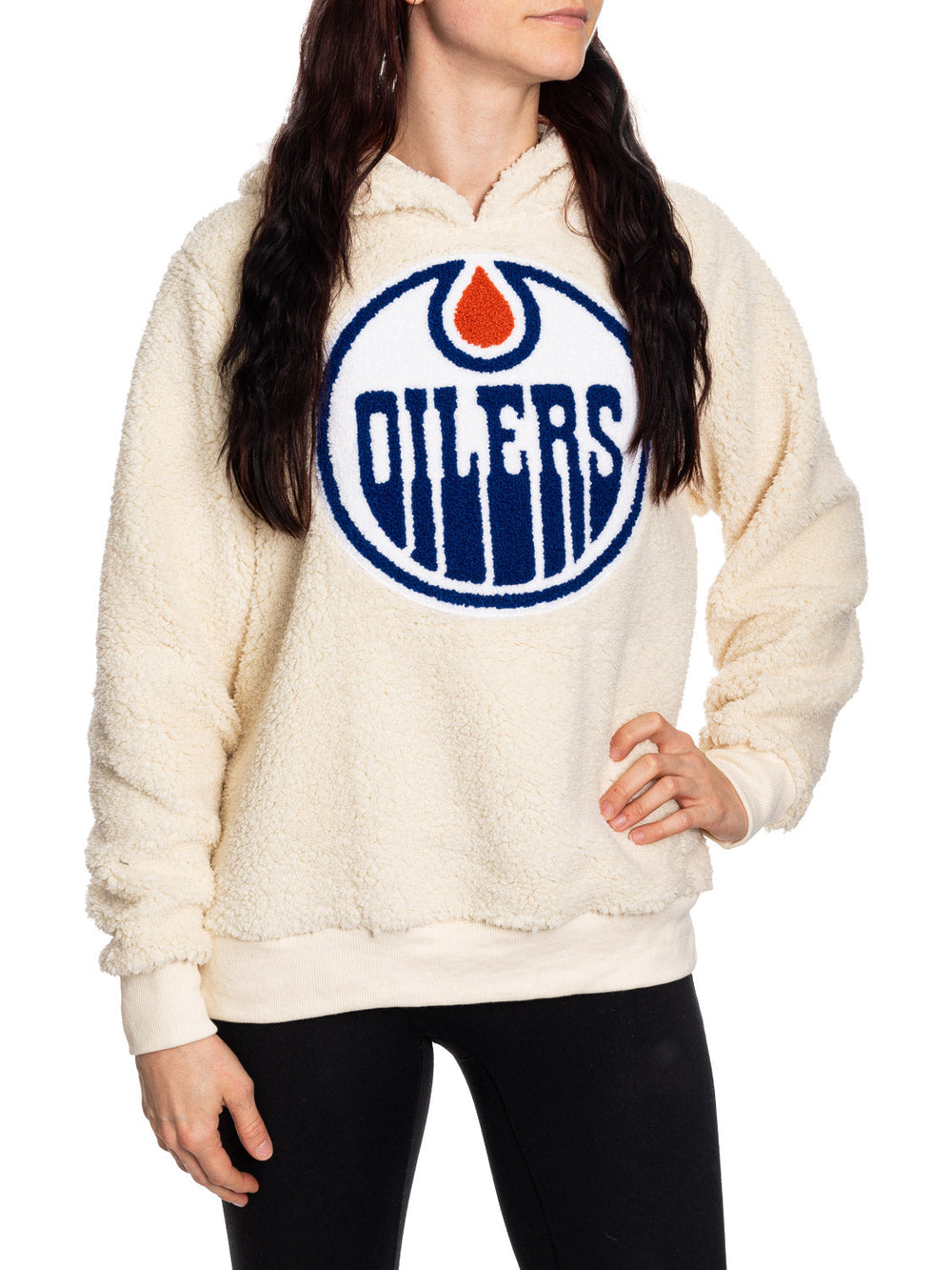 Chandail à capuchon Sherpa LNH Edmonton Oilers pour femme