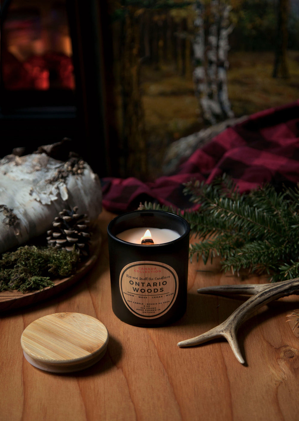 Ontario Woods: wood wick soy candle 8oz