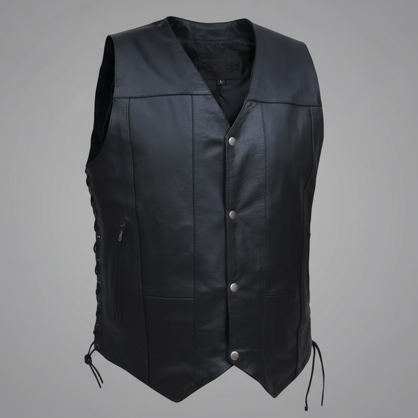 Open Road Men's 10 Pocket Leather Vest — Boutique of Leathers/Open Road