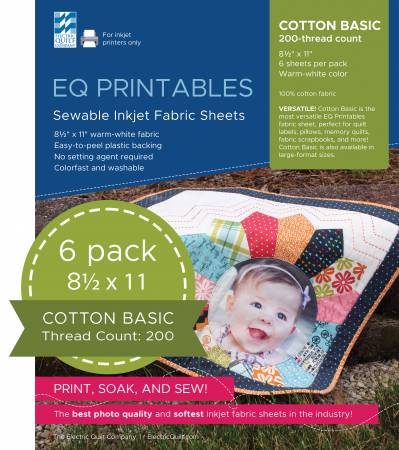 EQ Printables Inkjet Fabric Sheets 8.5in x 11in — Cottage Quilting Ltd.