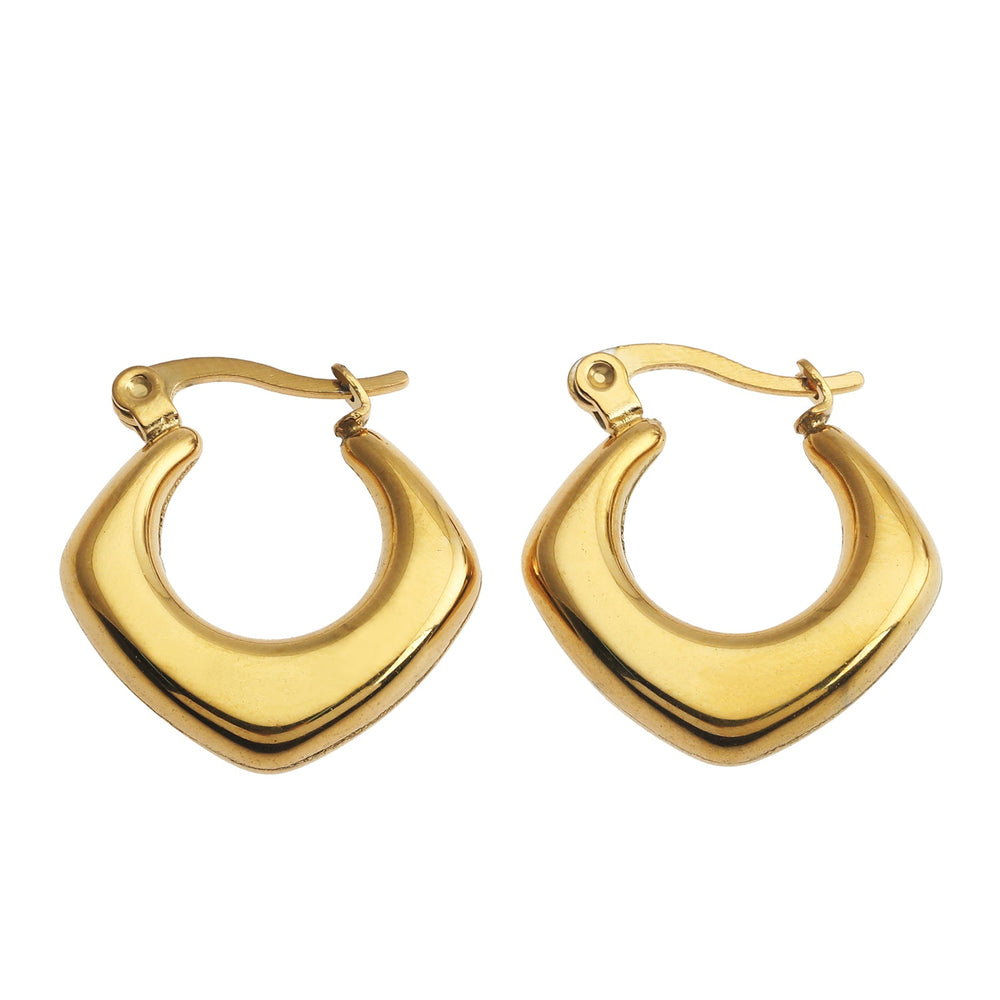 MARIYA : Boucles d'oreilles créoles carrées arrondies Or