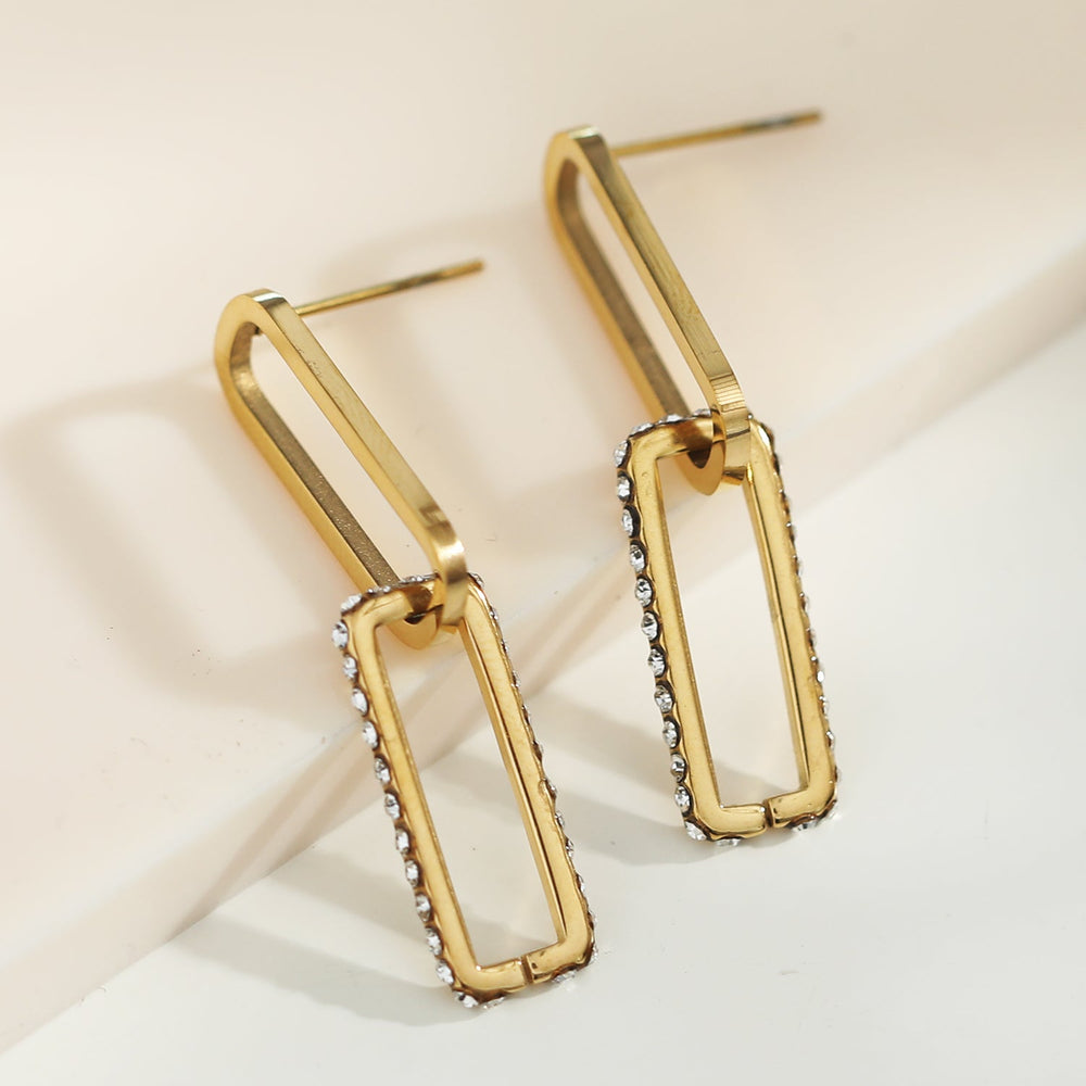 Boucles d'oreilles LUCIANA Jaseron Pavé Zirconia Dorées
