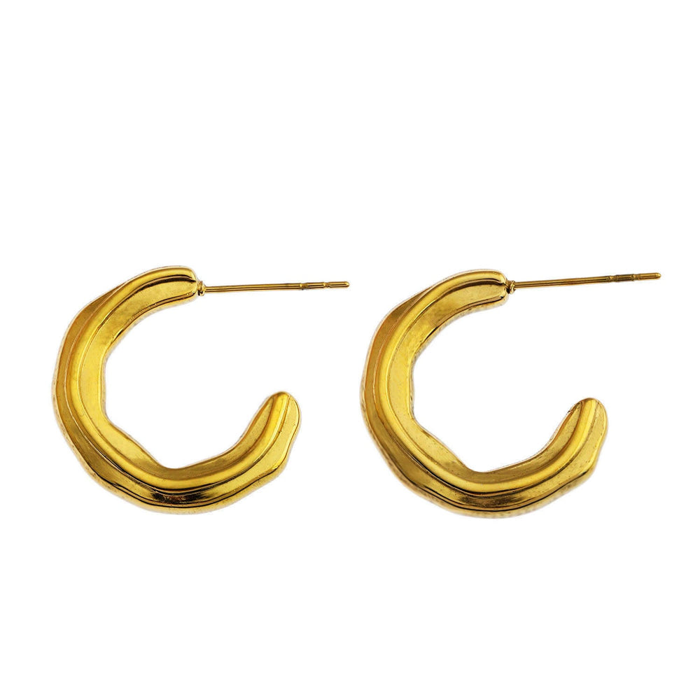 BACOLA : Boucles d'oreilles anneau Lignes Sculptées