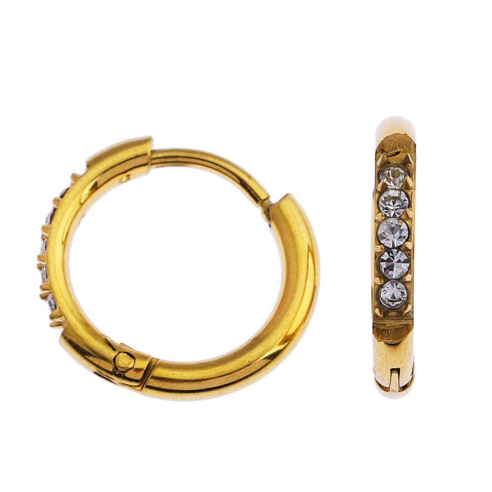 DARCI : Mini-cerceaux classiques sertis de zirconiums pavés, couleur or