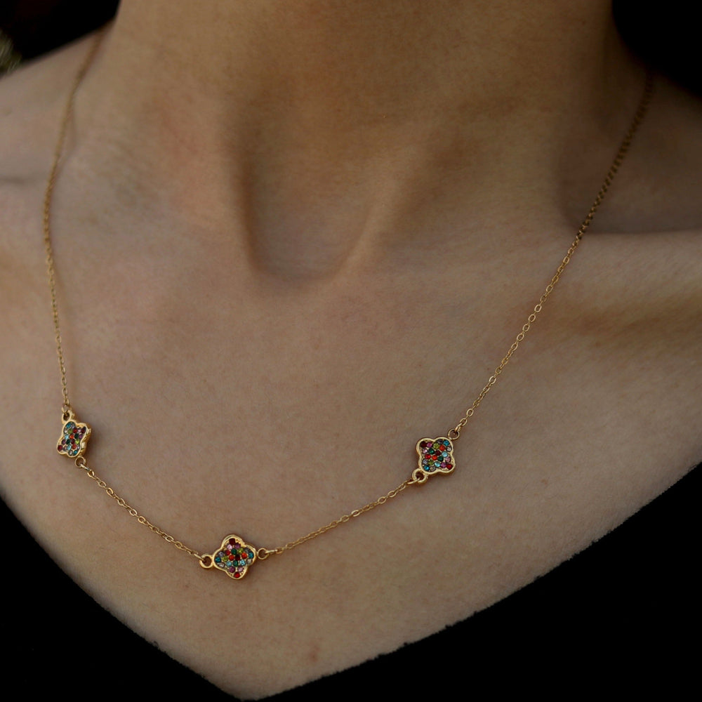 Collier ELLIS en Or avec Charms en Zirconia Coloré