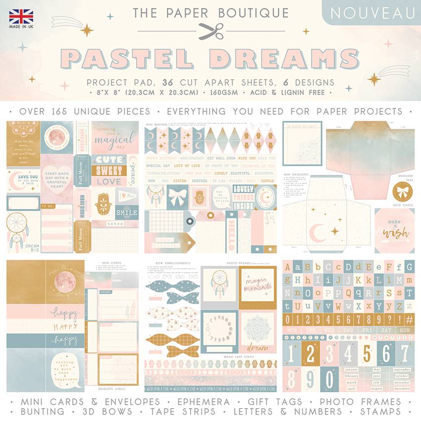 Bloc de projets 20x20 cm The Paper Boutique Pastel Dreams
