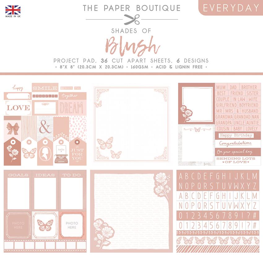 The Paper Boutique Everyday - Nuances De - Bloc de projet Blush 8 po x 8 po