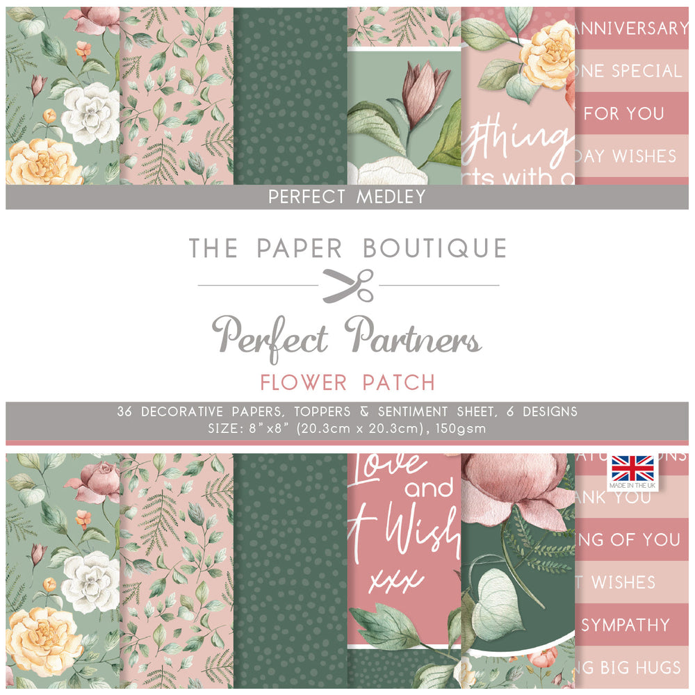 The Paper Boutique Perfect Partners Flower Patch 8 in x 8 in Medley — Ecstasy Crafts