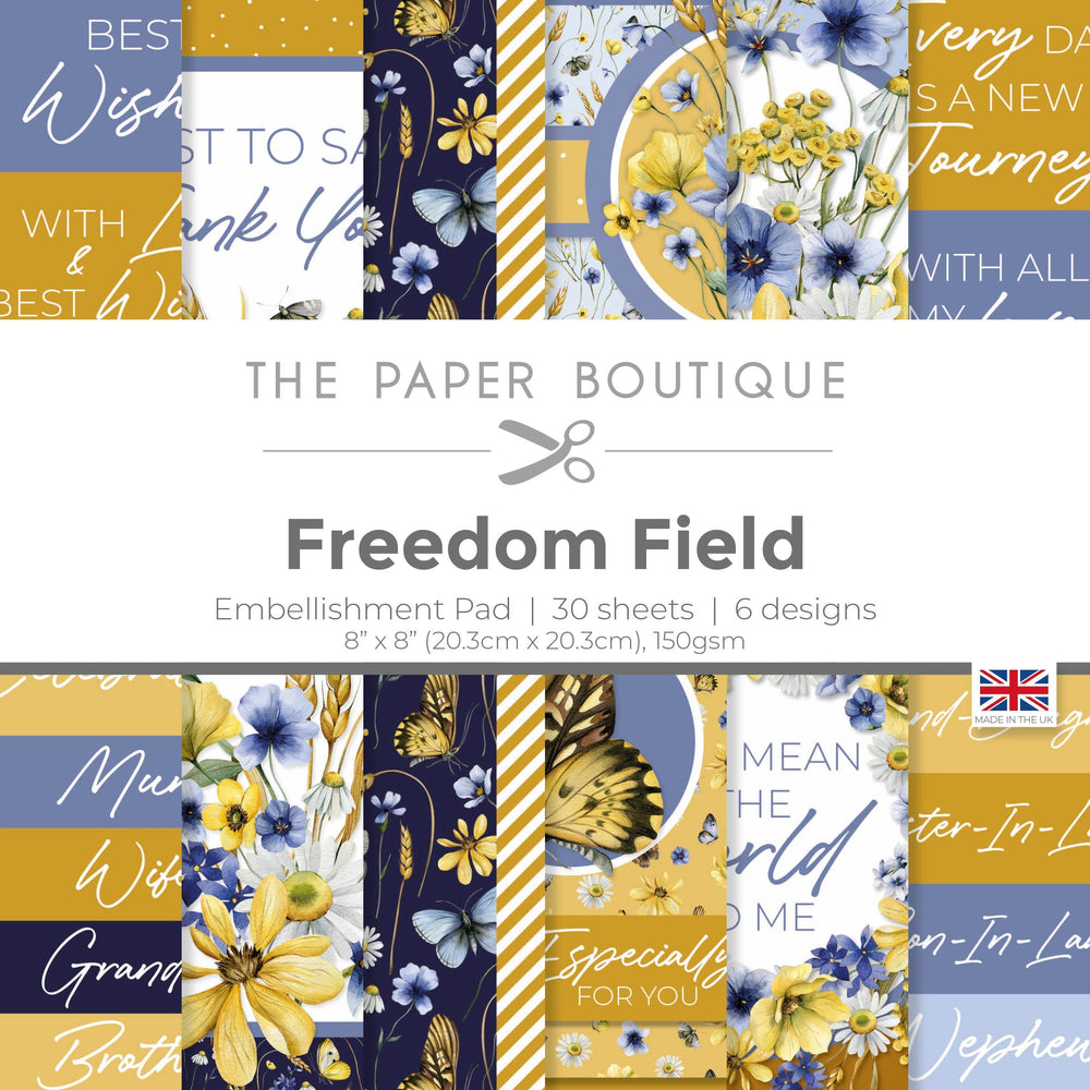 The Paper Boutique Bloc d'embellissements Freedom Field 20,3 cm x 20,3 cm