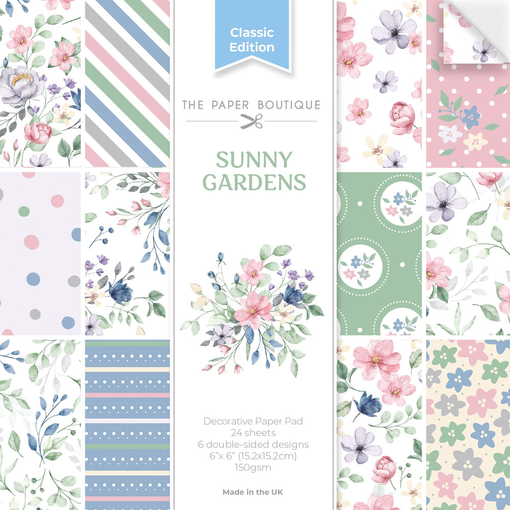 The Paper Boutique Sunny Gardens Bloc de papiers décoratifs 15,2 x 15,2 cm