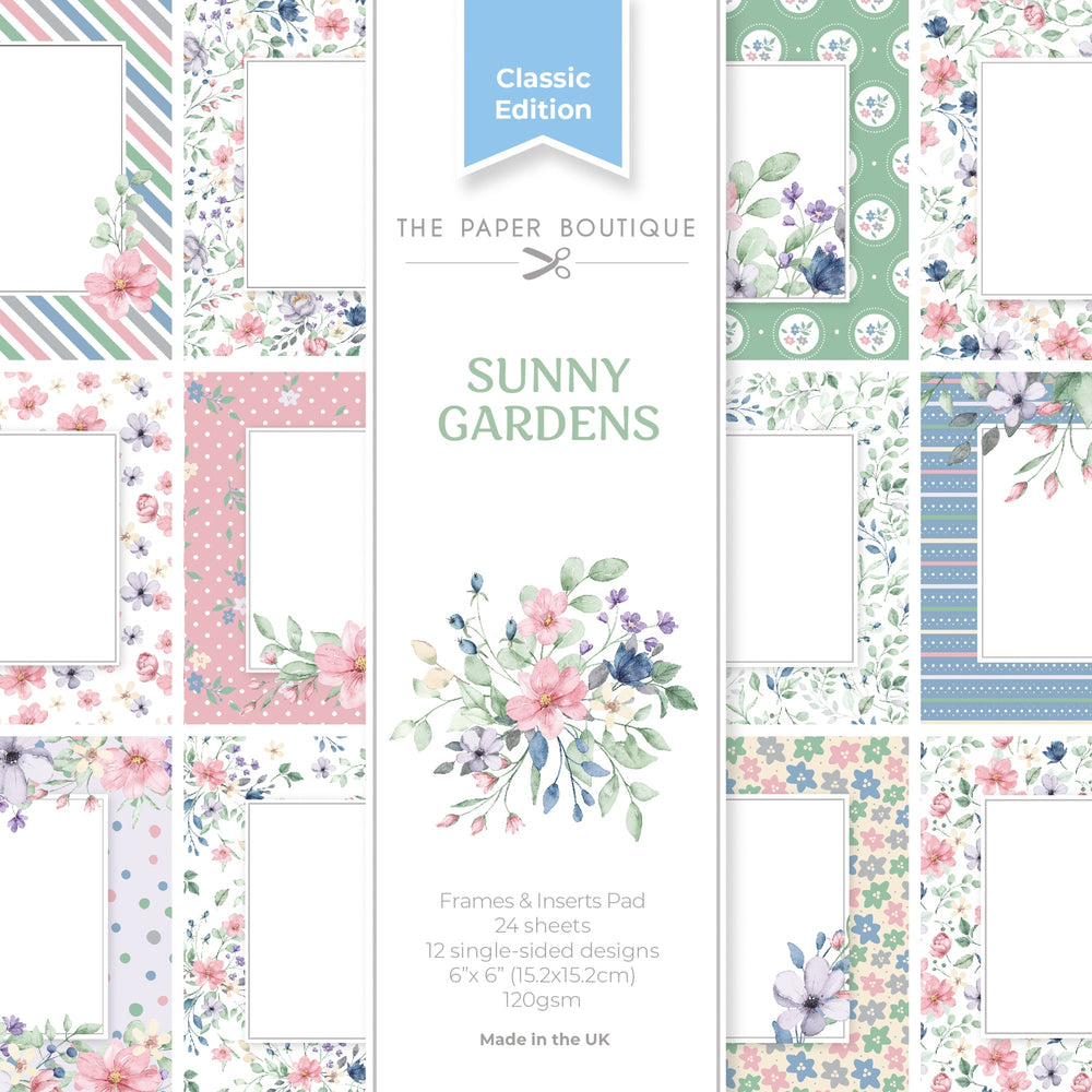 The Paper Boutique Sunny Gardens Cadres et Papiers Inserts pour 15,24 cm x 15,24 cm