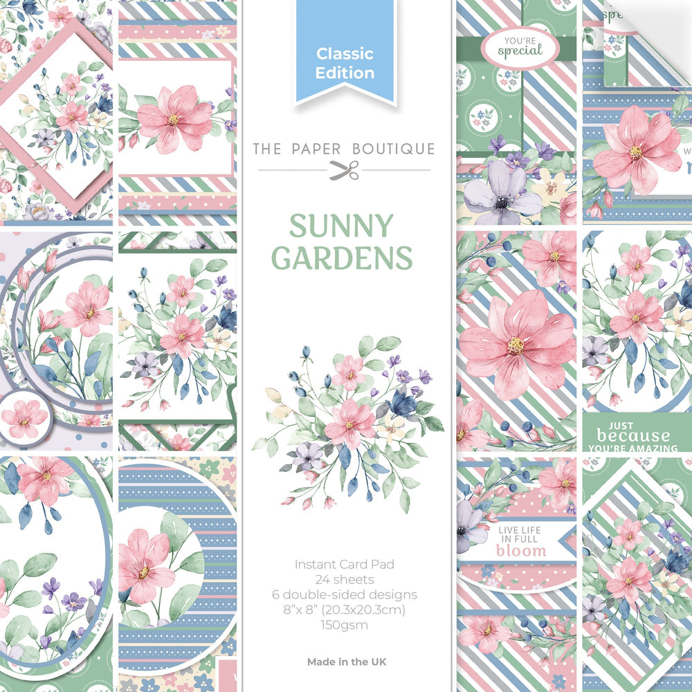 Bloc de cartes instantanées The Paper Boutique Sunny Gardens 20,3 x 20,3 cm