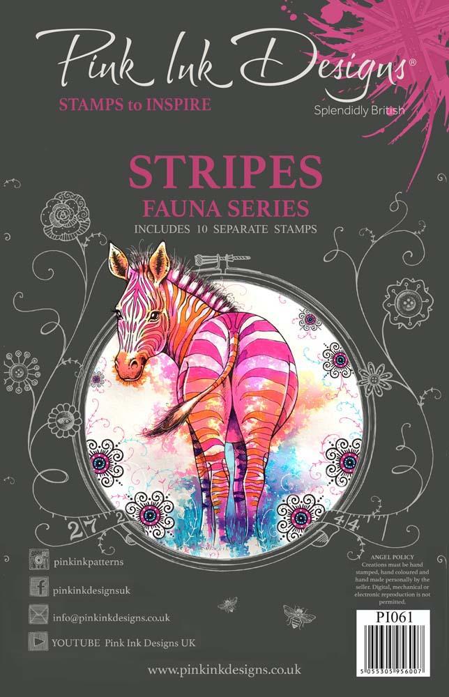 Pink Ink Designs Stripes A5 Clear Stamp — Ecstasy Crafts