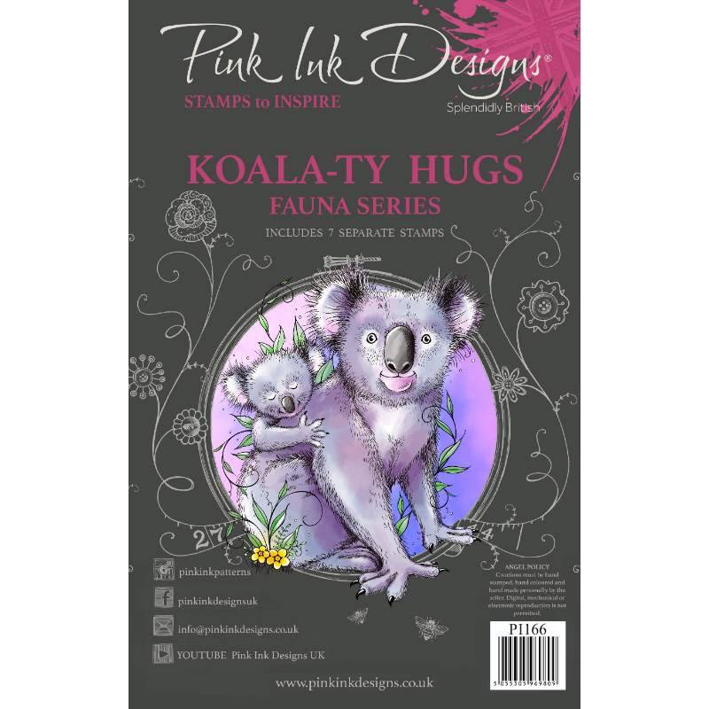 Pink Ink Designs Koala-ty Hugs Ensemble de Tampons Transparents 6 po x 8 po