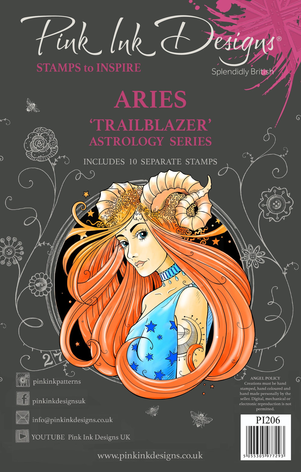 Pink Ink Designs Aries Pionnier Lot de Tampons Transparents 6 po x 8 po