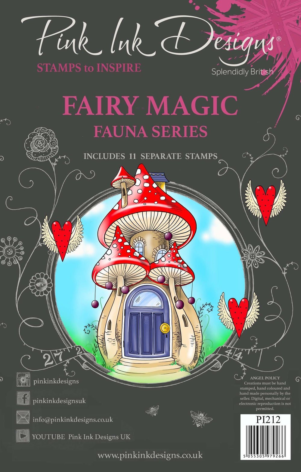 Pink Ink Designs Fairy Magic Lot de tampons transparents 6 x 8 po