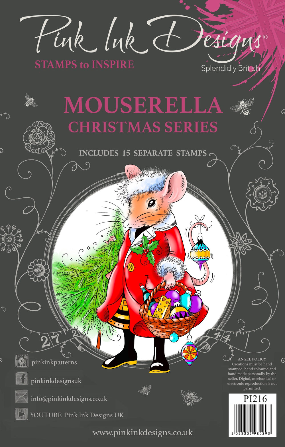 Pink Ink Designs Mouserella Ensemble de tampons transparents 6 po x 8 po
