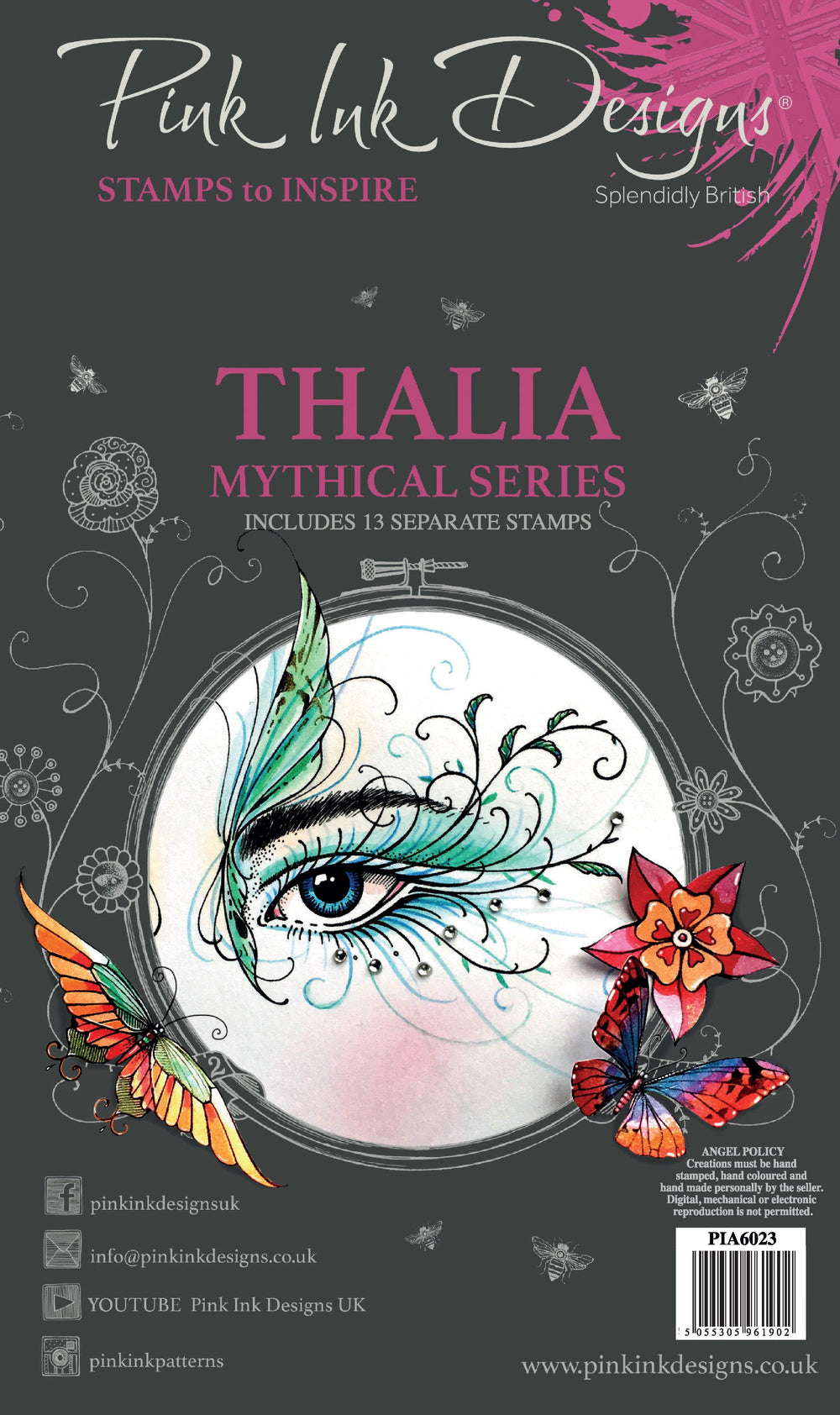Tampons transparents A6 Thalia Pink Ink Designs