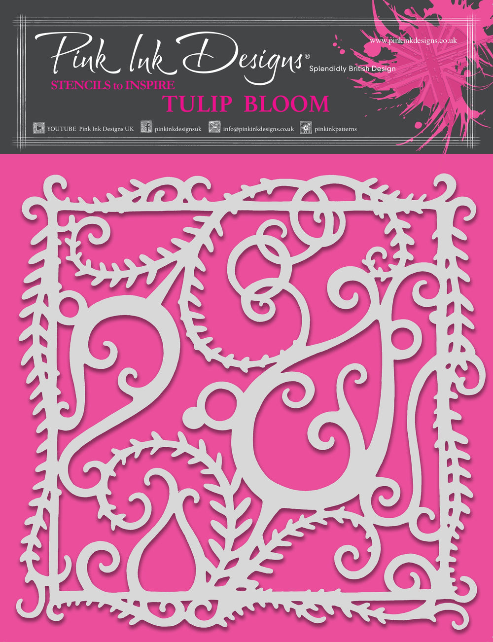 Pink Ink Designs Tulipe en Fleur Pochoir 8 po x 8 po
