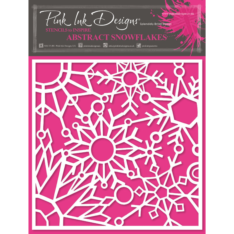 Pochoir Flocons de neige abstraits Pink Ink Designs 17,78 cm x 17,78 cm