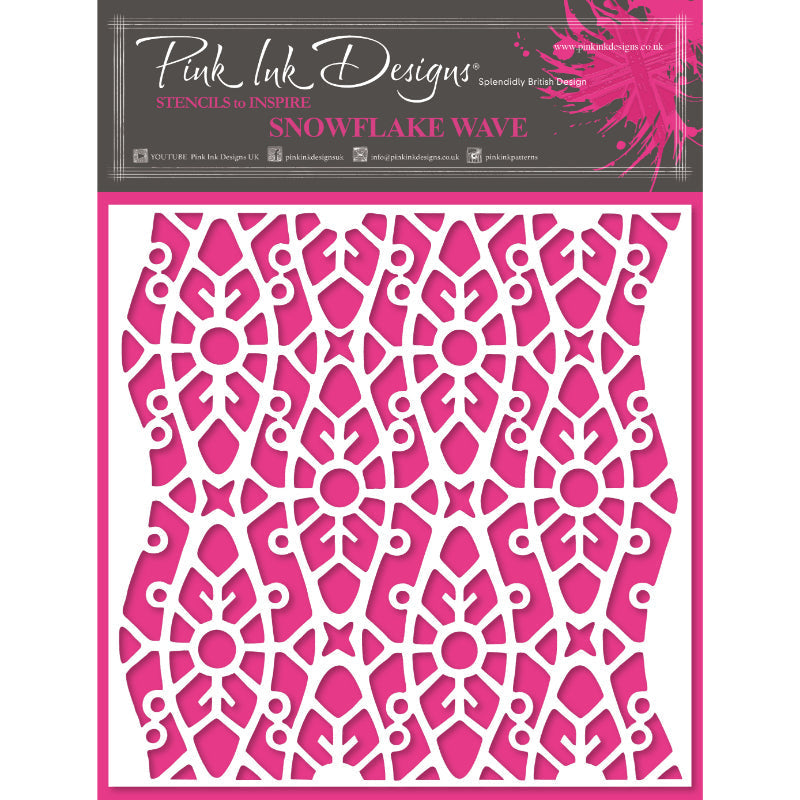 Pink Ink Designs Pochoir Flocon de Neige Vague 7 po x 7 po