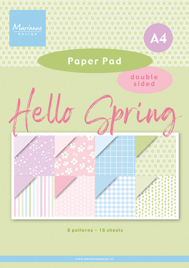 Marianne Design A4 Paper Pad - Hello Spring — Ecstasy Crafts
