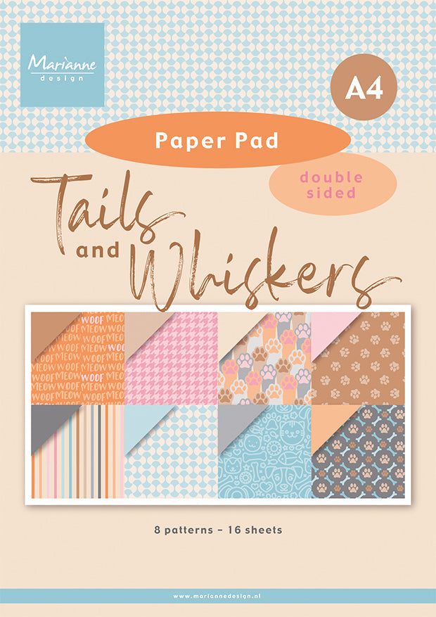 Marianne Design A4 Paper Pad - Tails & Whiskers — Ecstasy Crafts