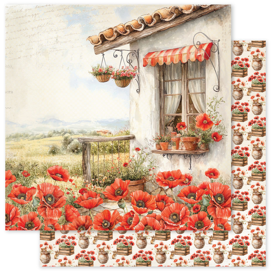 Poppy Garden B 12 x 12 Paper (12 pc Bulk Pack) 34626 — Ecstasy Crafts