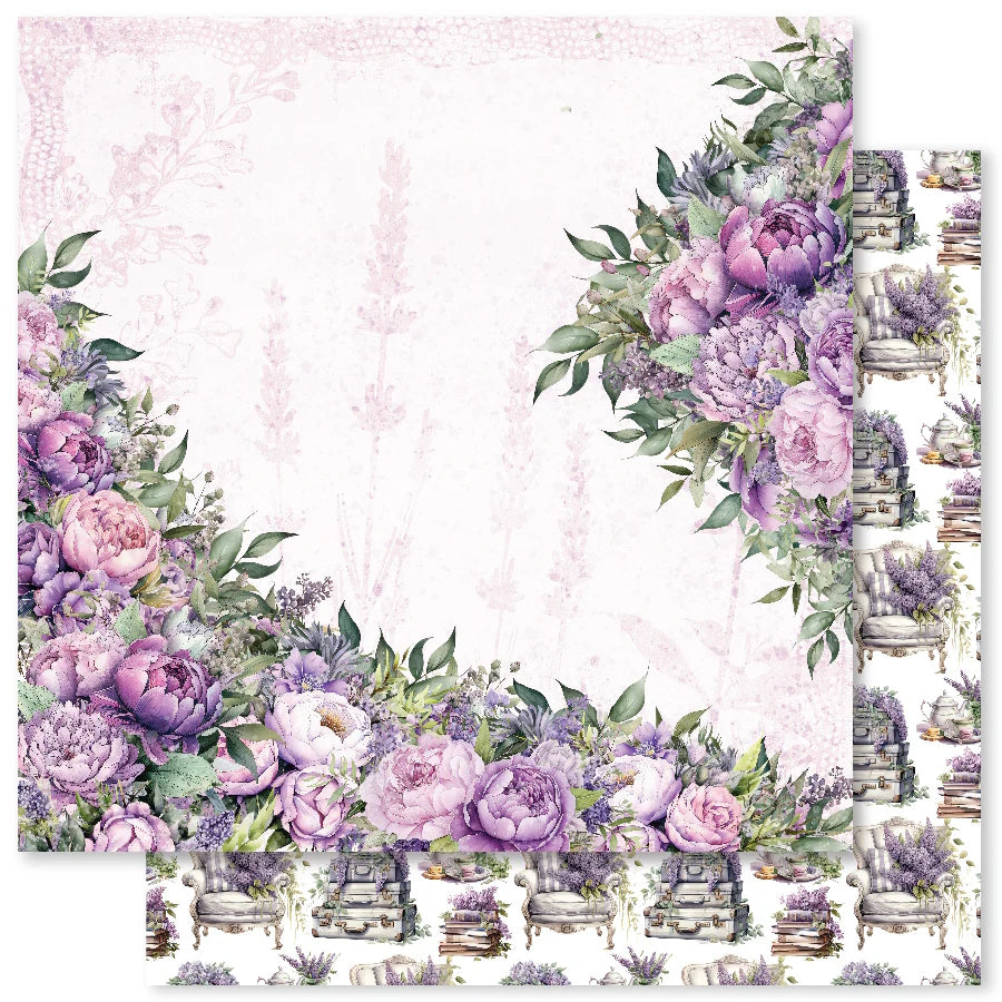 Lavender & Roses B 12x12 Paper (12pc Bulk Pack) 32169 — Ecstasy Crafts