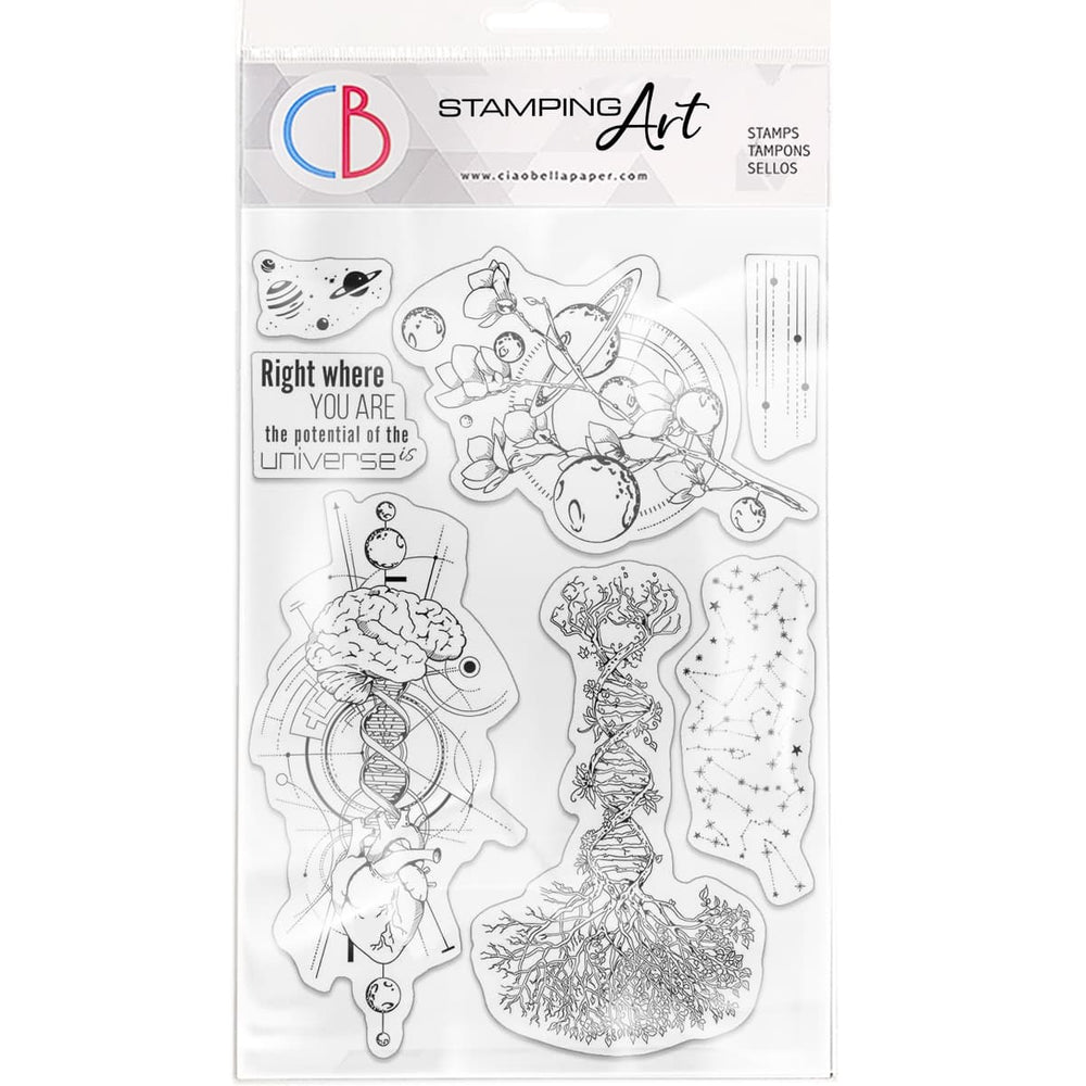 Ciao Bella Clear Stamp Set 6"x8" Universe Is Heart And Mind — Ecstasy Crafts
