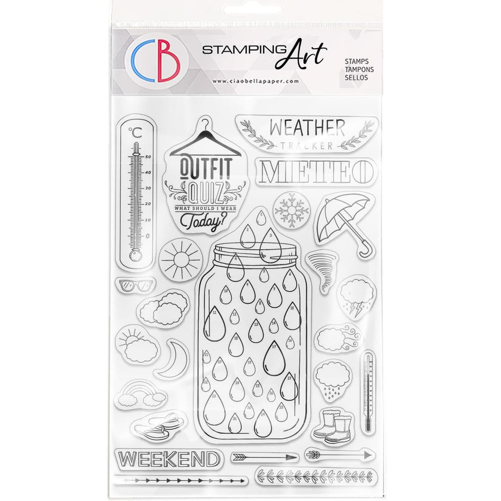 Ciao Bella Clear Stamp Set 6"x8" BuJo Weather — Ecstasy Crafts