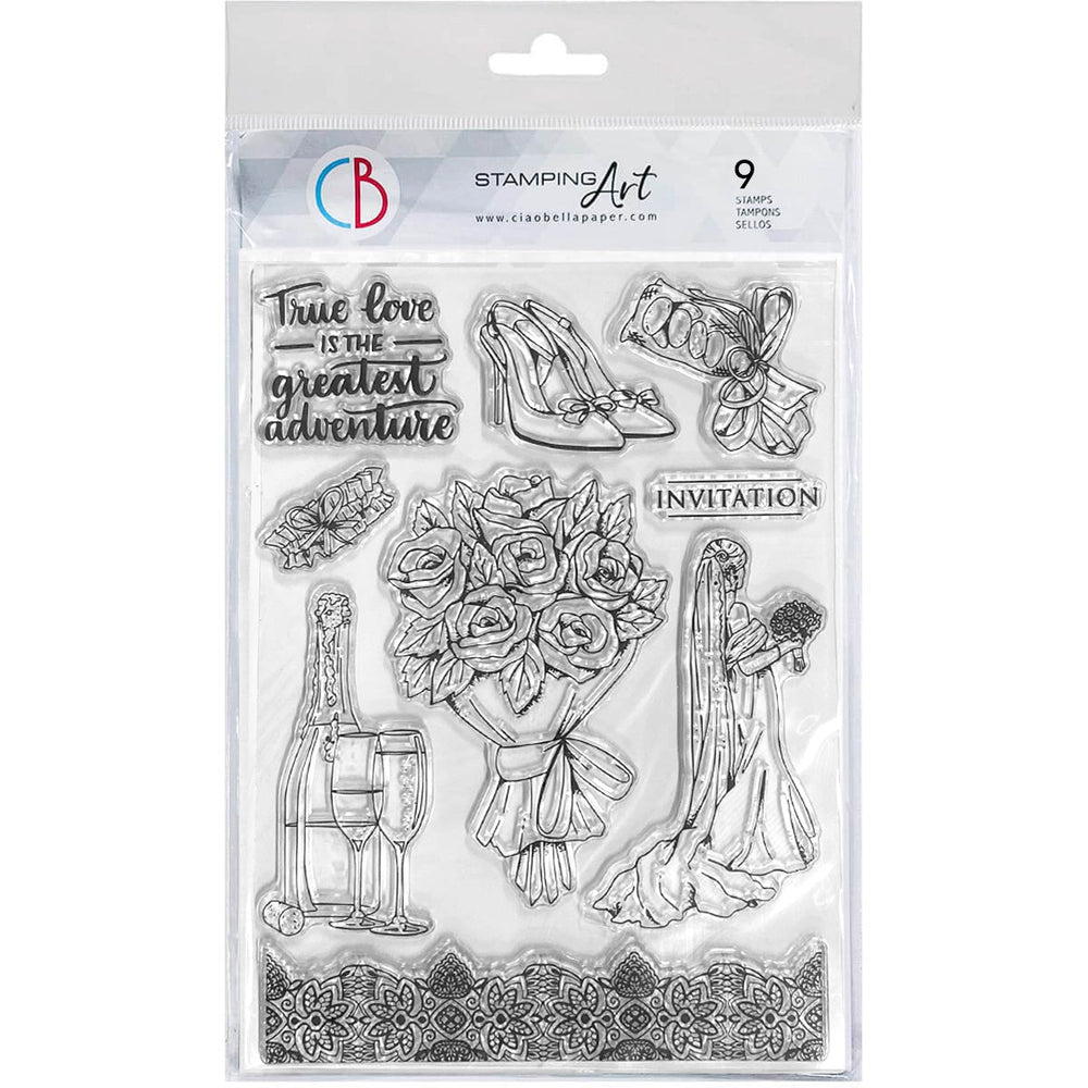 Assortiment de tampons transparents 15 x 20 cm "True Love"